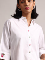 Zaccai Women's White Cambric Solid Top