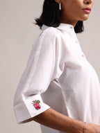 Zaccai Women's White Cambric Solid Top
