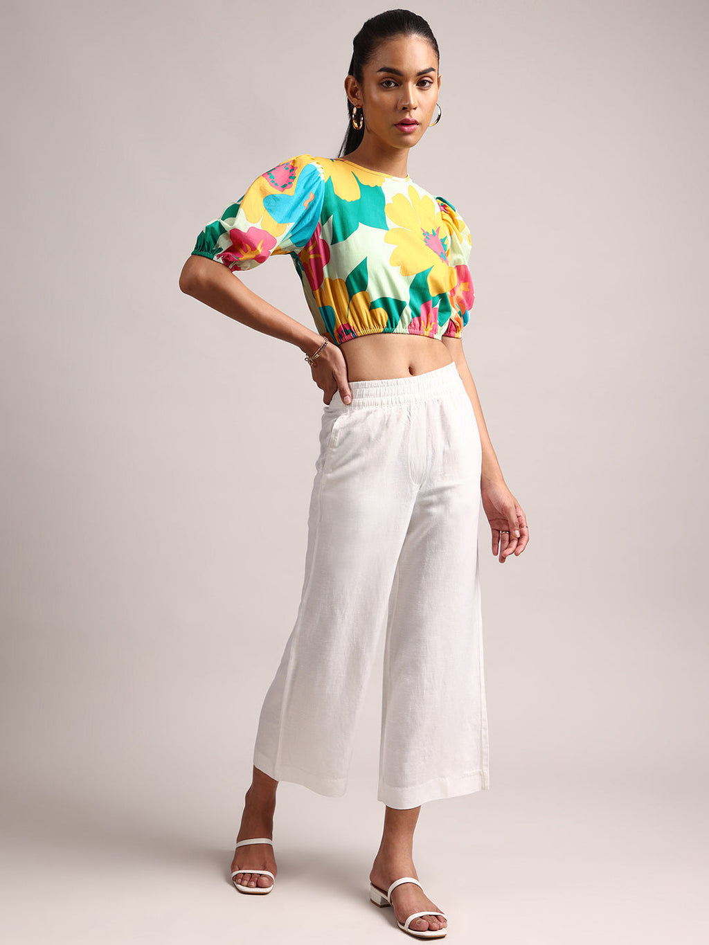 Zaccai Women's Multi Cambric Floral Top