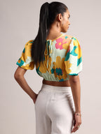 Zaccai Women's Multi Cambric Floral Top
