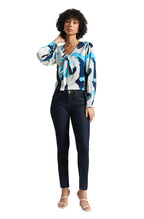 Zaccai Women's White Satin Abstract Top