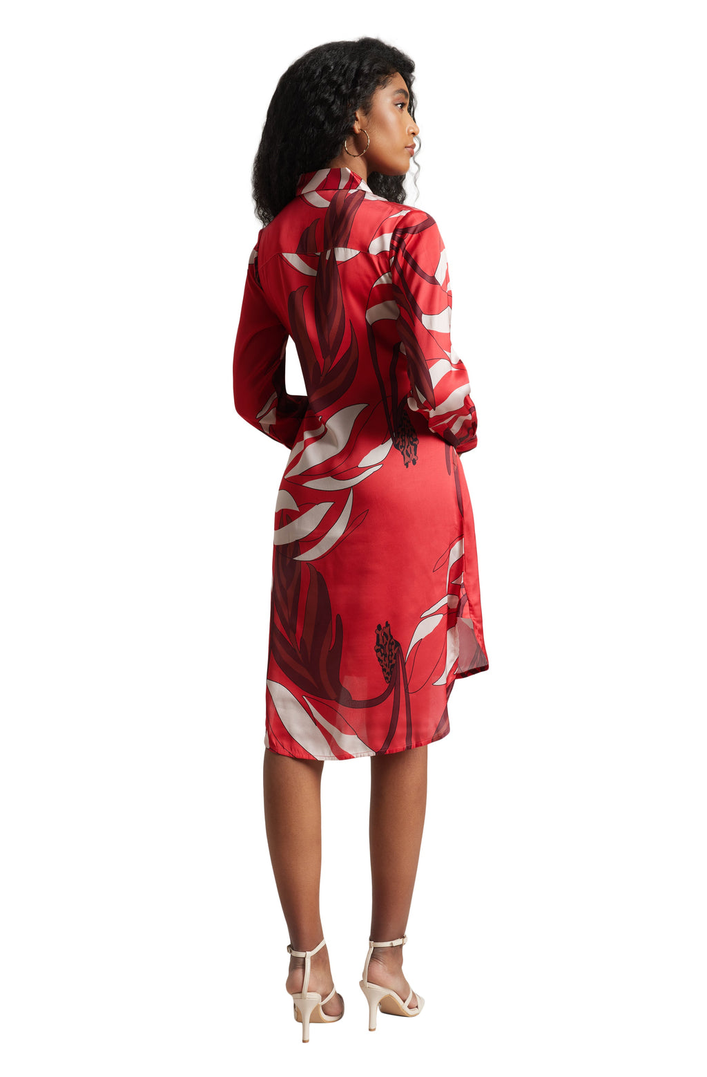 Zaccai Women's Red Satin Abstract Dress - Distacart