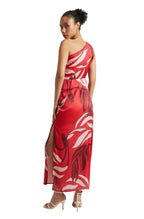 Zaccai Women's Red Satin Abstract Dress - Distacart