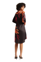 Zaccai Women's Black Satin Abstract Dress - Distacart