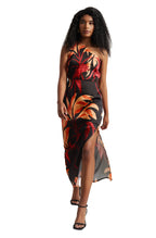 Zaccai Women's Black Satin Abstract Dress - Distacart