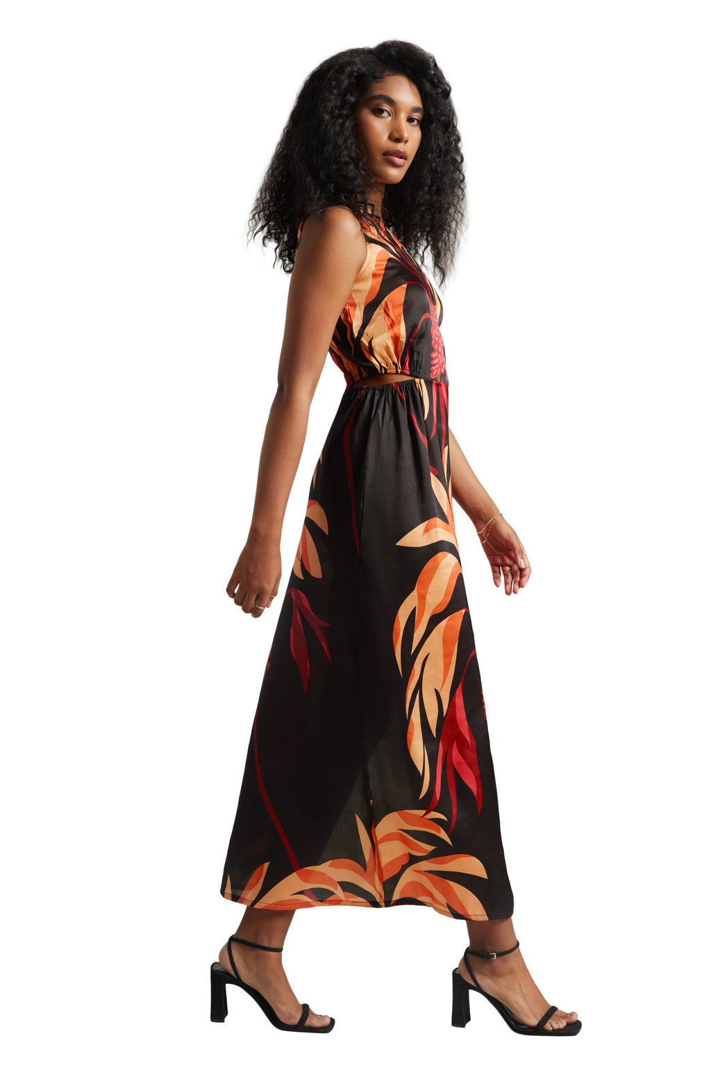 Zaccai Women's Black Satin Abstract Dress - Distacart