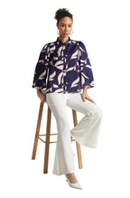 Zaccai Women's Purple Satin Abstract Top