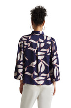 Zaccai Women's Purple Satin Abstract Top