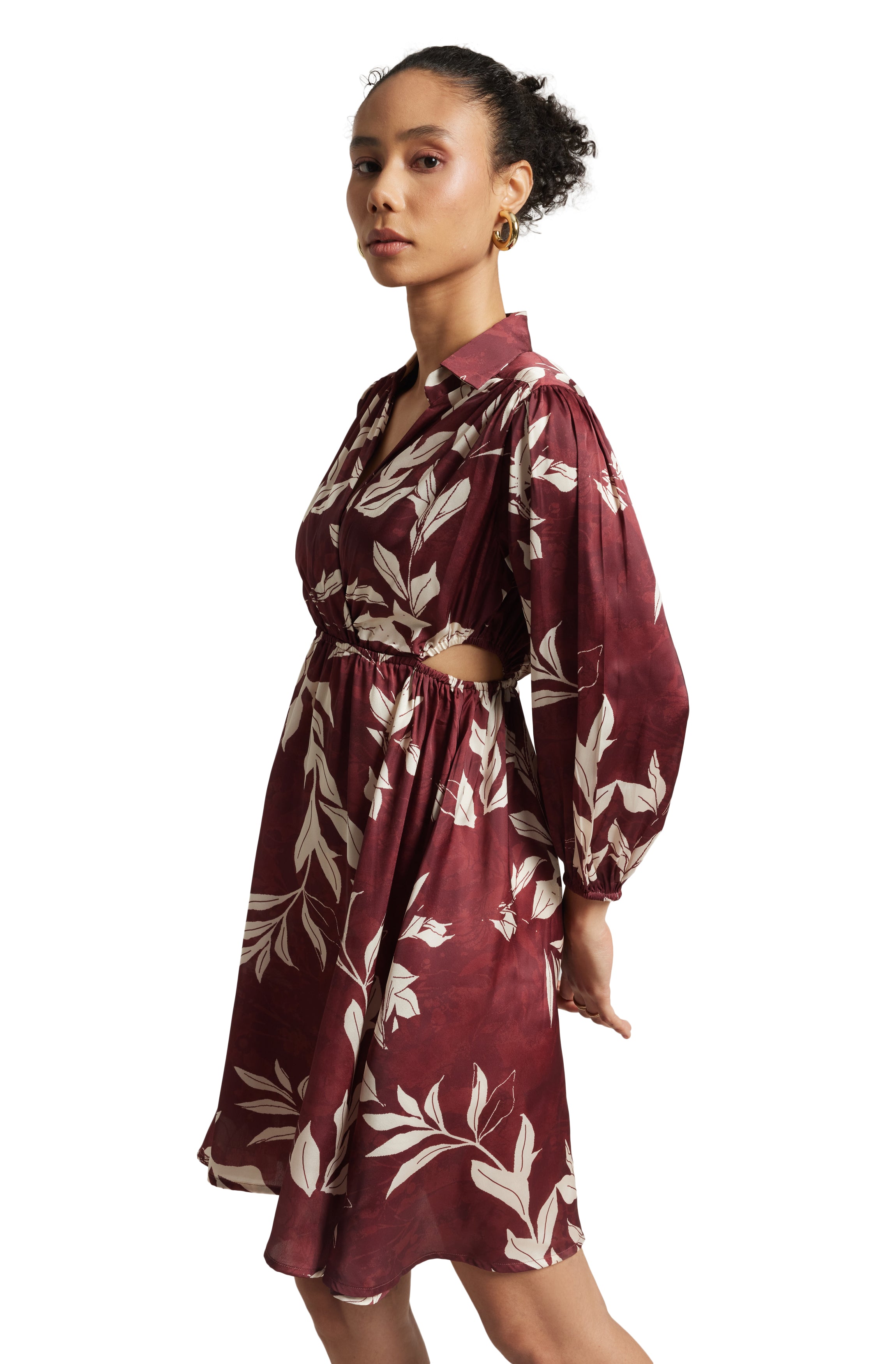 Zaccai Women's Brown Satin Abstract Dress - Distacart