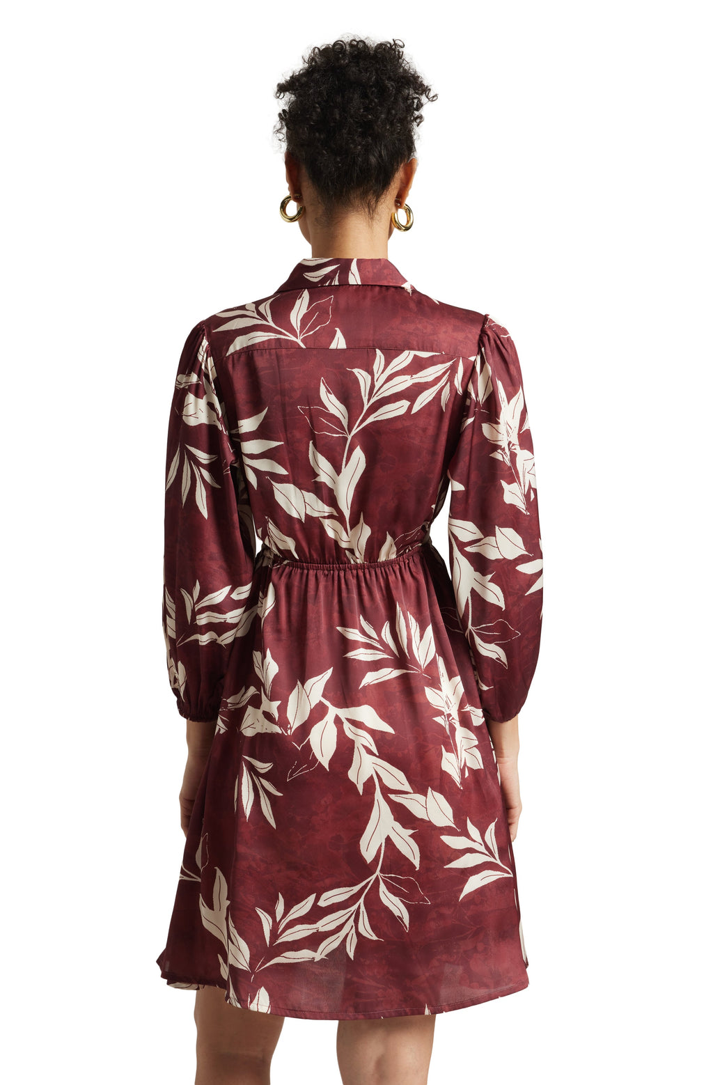 Zaccai Women's Brown Satin Abstract Dress - Distacart