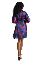 Zaccai Women's Blue Satin Abstract Dress - Distacart