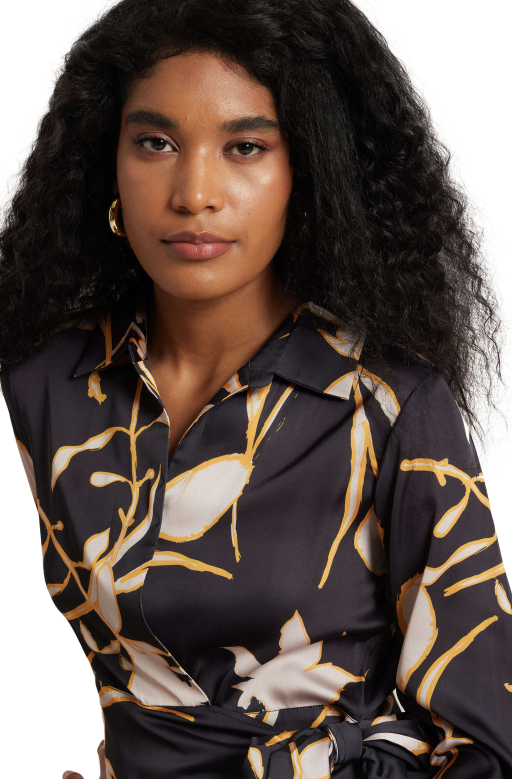 Zaccai Women's Black Satin Abstract Dress - Distacart
