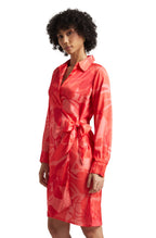 Zaccai Women's Coral Satin Abstract Dress - Distacart