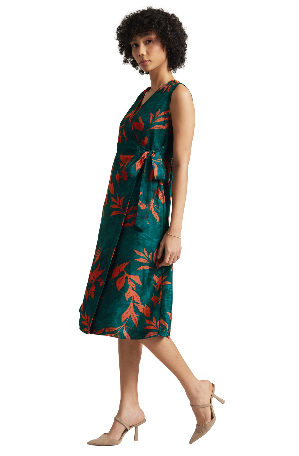 Zaccai Women's Teal Green Organza Floral Dress - Distacart
