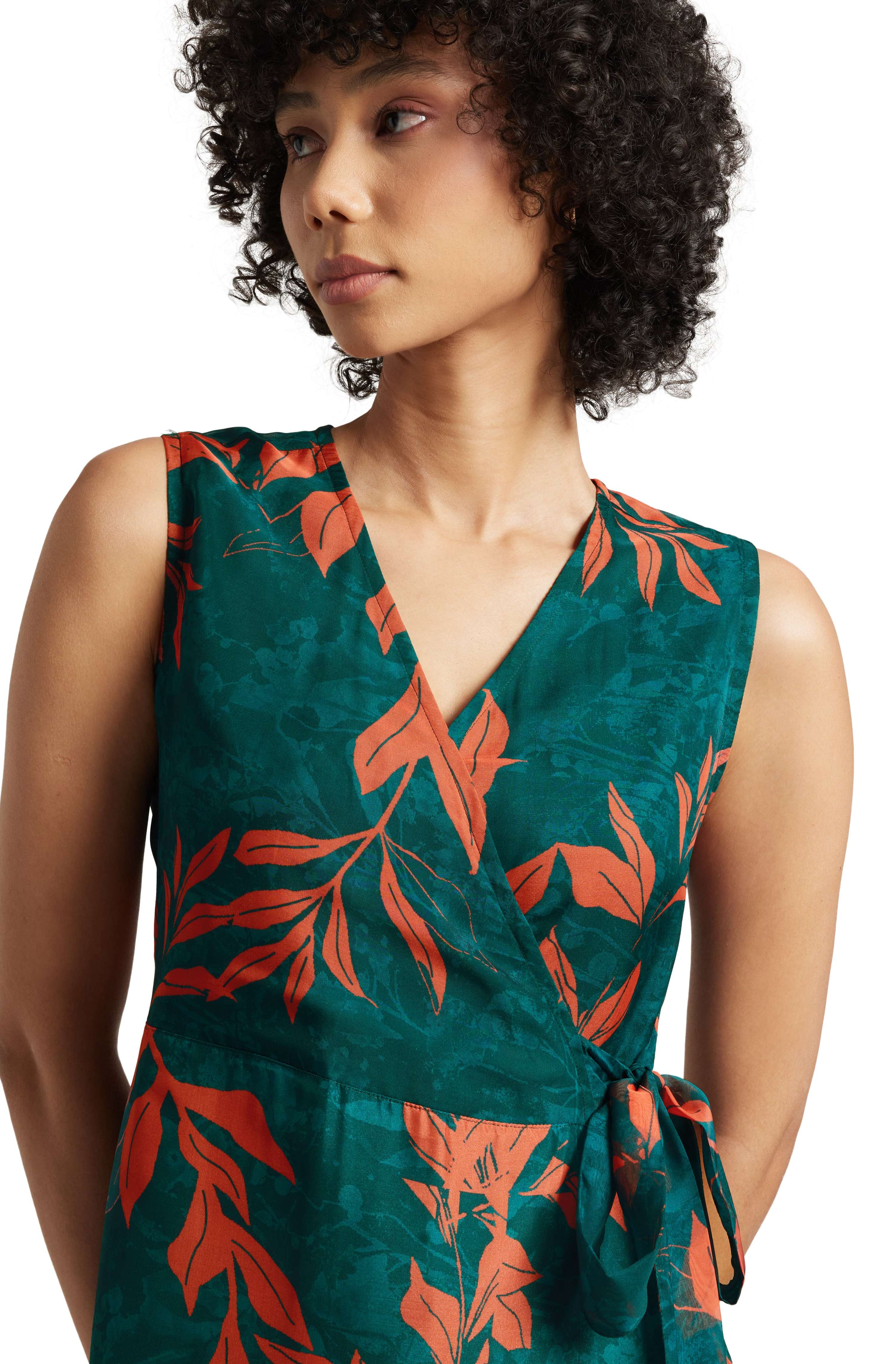 Zaccai Women's Teal Green Organza Floral Dress - Distacart