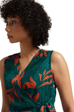 Zaccai Women's Teal Green Organza Floral Dress - Distacart