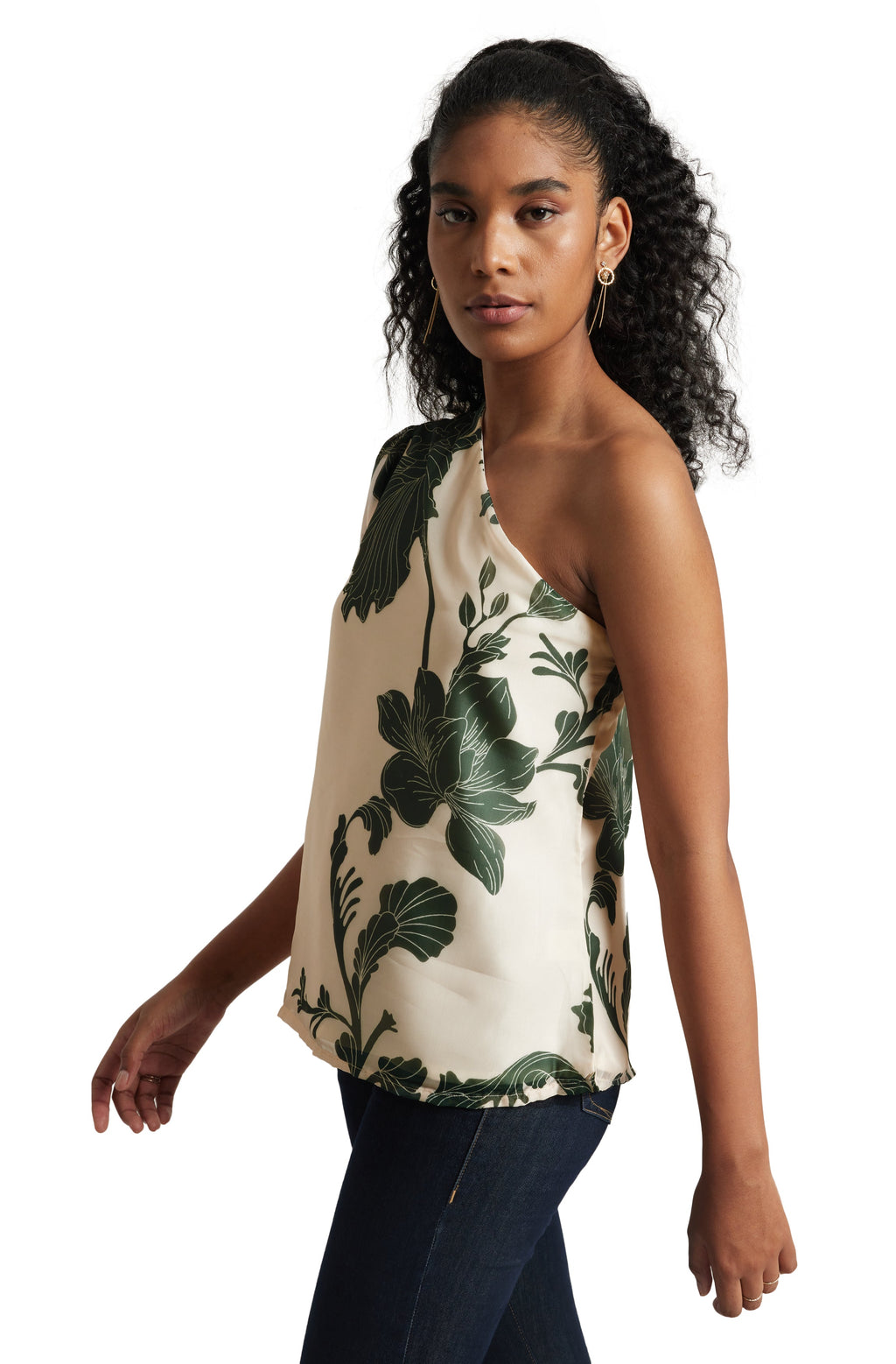 Zaccai Women's Cream Organza Floral Top