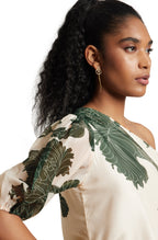Zaccai Women's Cream Organza Floral Top
