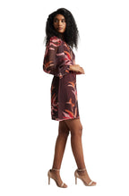 Zaccai Women's Wine Organza Floral Dress - Distacart