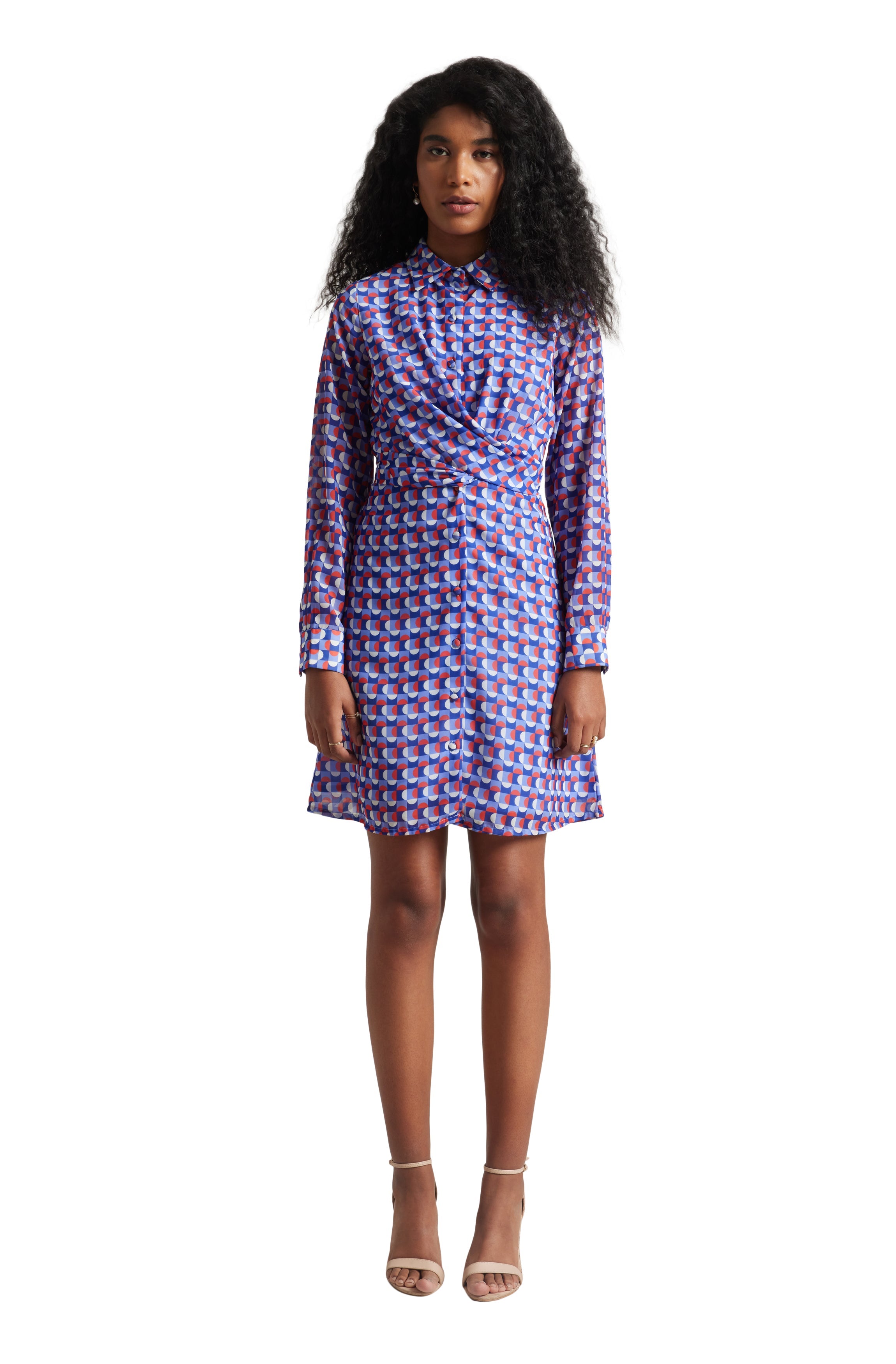 Zaccai Women's Purple Georgette Geometric Dress - Distacart