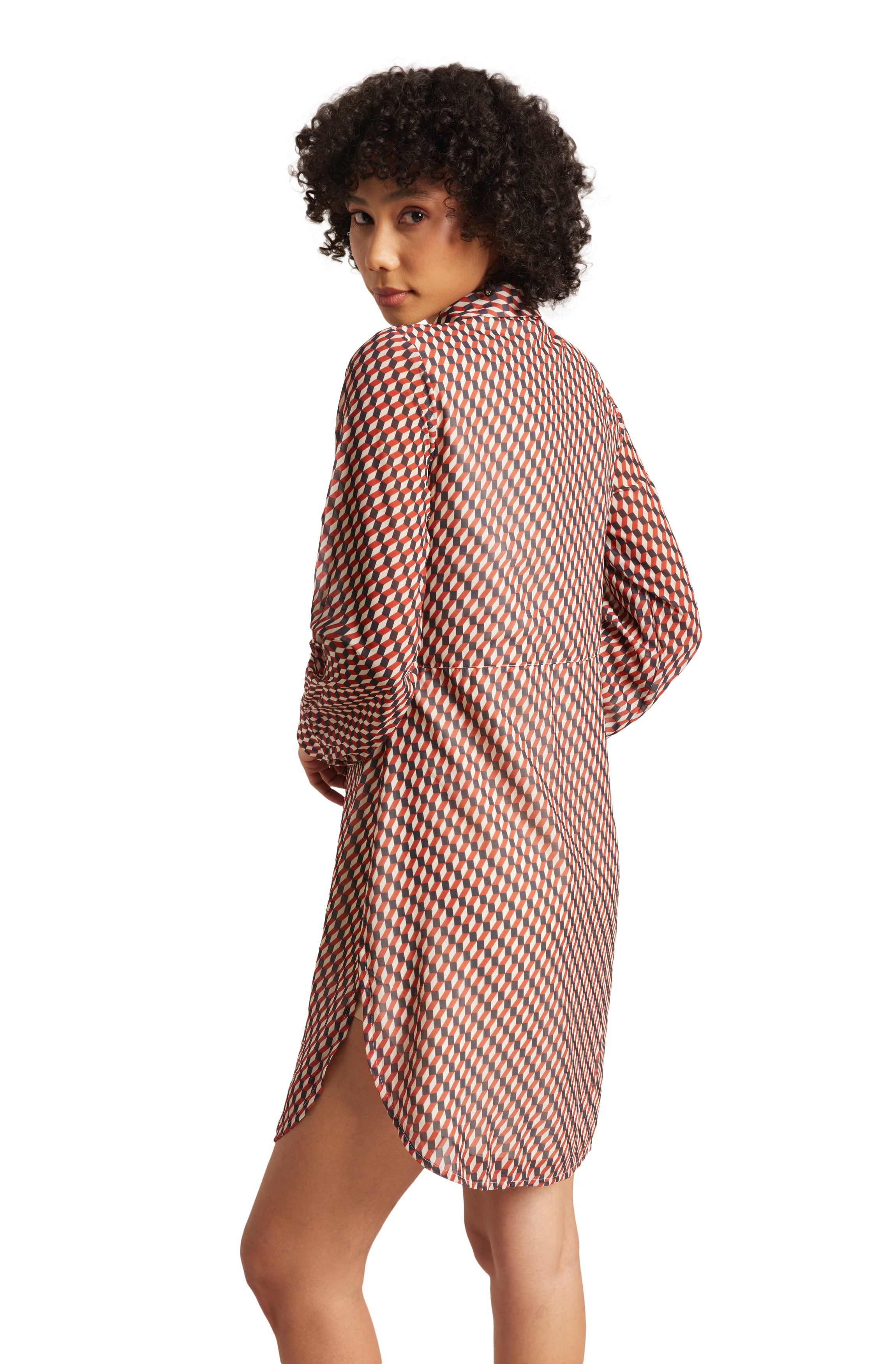 Zaccai Women's Brown Georgette Geometric Dress - Distacart