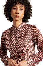 Zaccai Women's Brown Georgette Geometric Dress - Distacart