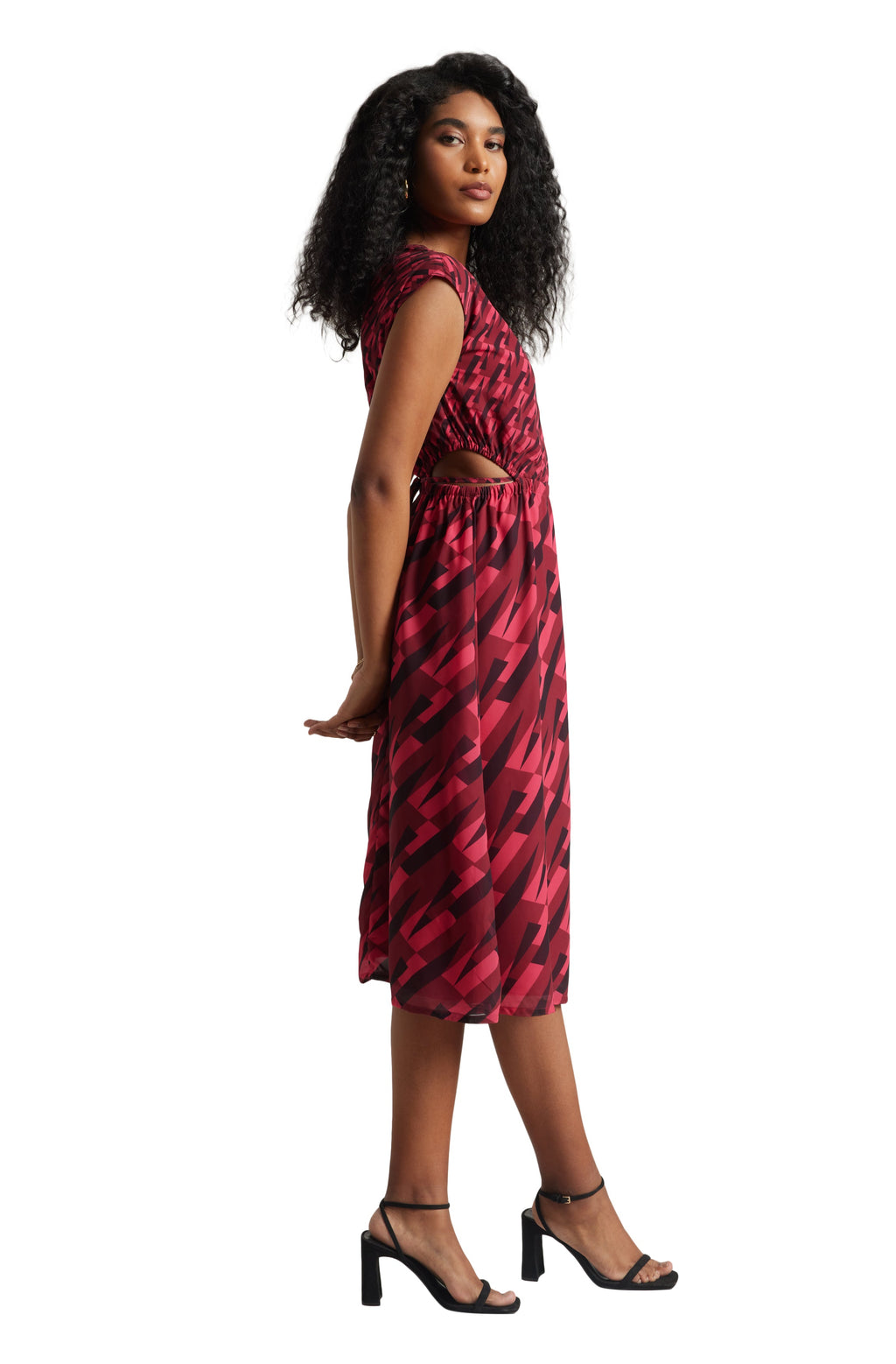 Zaccai Women's Pink Georgette Geometric Dress - Distacart