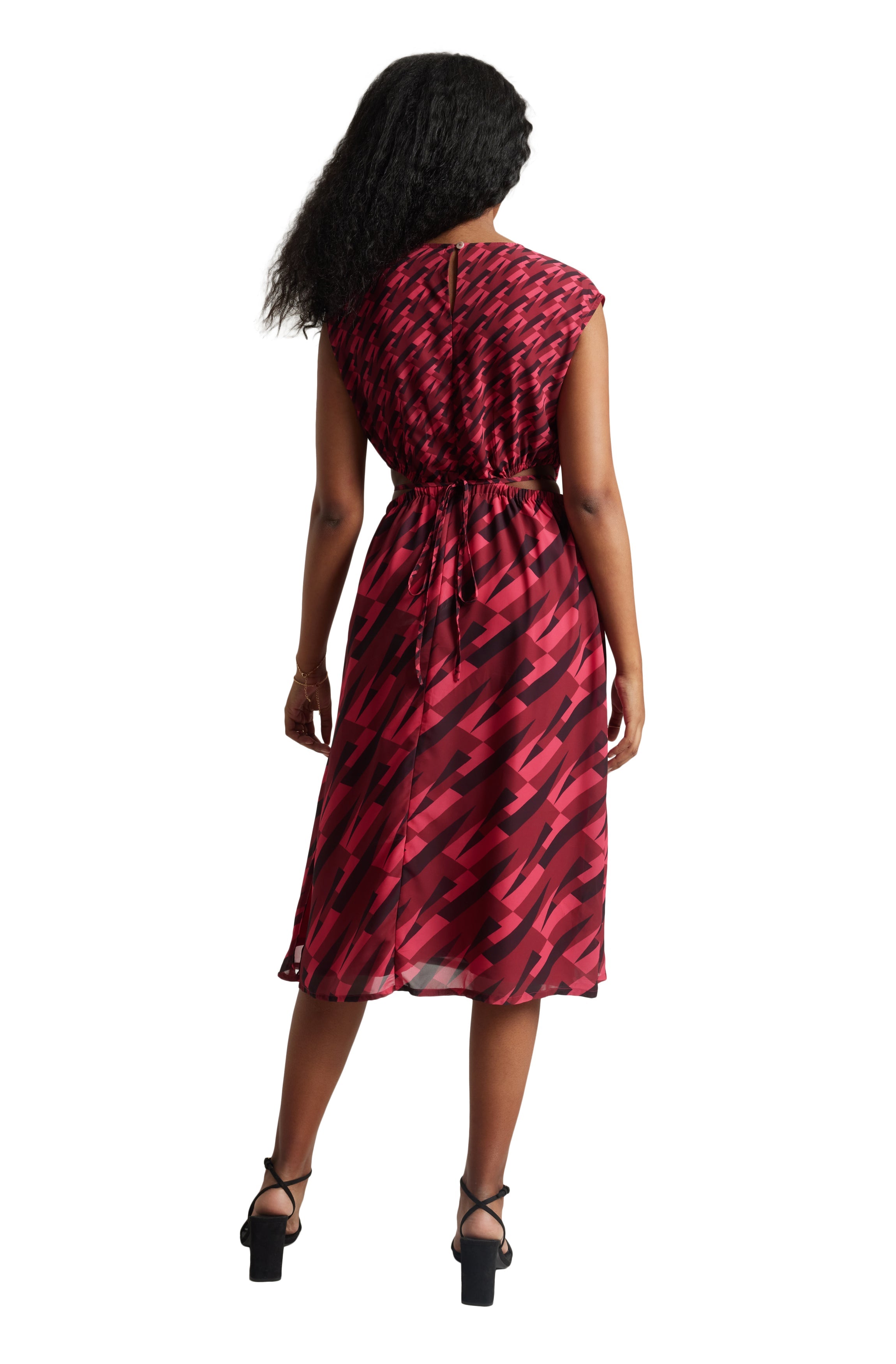 Zaccai Women's Pink Georgette Geometric Dress - Distacart
