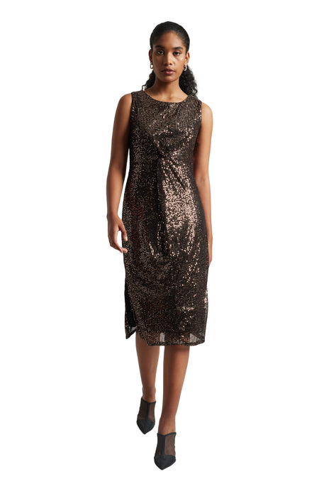 Zaccai Women's Black Poly Elastane Sequined Dress