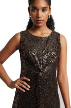 Zaccai Women's Black Poly Elastane Sequined Dress - Distacart