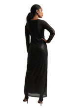 Zaccai Women's Black Poly Elastane Sequined Dress - Distacart