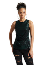 Zaccai Women's Black Poly Elastane Sequined Top