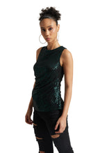 Zaccai Women's Black Poly Elastane Sequined Top