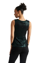 Zaccai Women's Black Poly Elastane Sequined Top