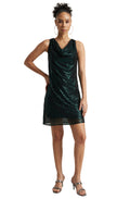 Zaccai Women's Black Poly Elastane Sequined Dress - Distacart