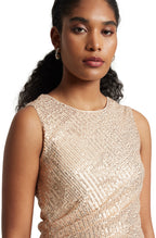 Zaccai Women's Champagne Poly Elastane Sequined Top