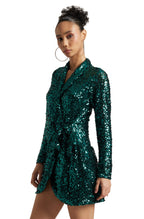 Zaccai Women's Green Poly Elastane Sequined Dress - Distacart