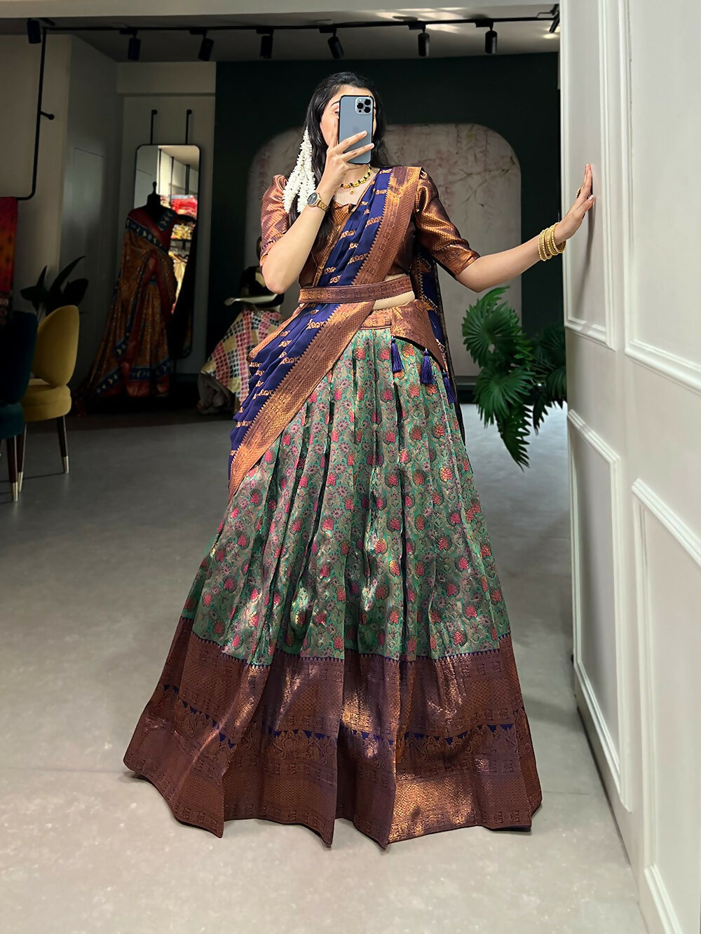 Vastranavya Specially Design To Wear In Wedding, Functions And Special Occasions Lehenga Choli - Navy Blue