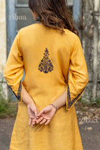 Zibaa Muslin Golden Beige Chikankari Co-ord Set - Distacart