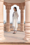 Zibaa Muslin Black & White Chikankari Co-ord Set - Distacart