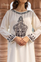 Zibaa Muslin Black & White Chikankari Co-ord Set - Distacart