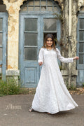 Zibaa Cotton Ivory Chikankari Anarkali - Distacart