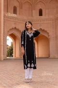 Zibaa Modal Black Chikankari Kurti - Distacart
