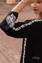 Zibaa Modal Black Chikankari Kurti - Distacart