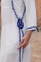 Zibaa Rayon White Chikankari Kurti - Distacart