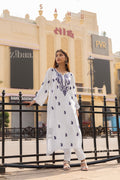 Zibaa Rayon White Chikankari Kurti with small motifs - Distacart