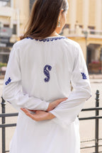 Zibaa Rayon White Chikankari Kurti with small motifs - Distacart