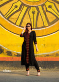 Zibaa Luxury Rayon Black Chikankari Kurta Set - Distacart