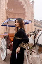 Zibaa Luxury Rayon Black Chikankari Kurta with Hand Jaal - Distacart