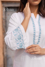 Zibaa Luxury Rayon White Chikankari Kurta Set - Distacart